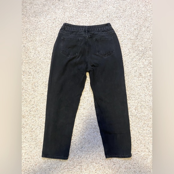 Women’s black high rise ripped denim jeans baggy loose fit size Medium M - Picture 3 of 3